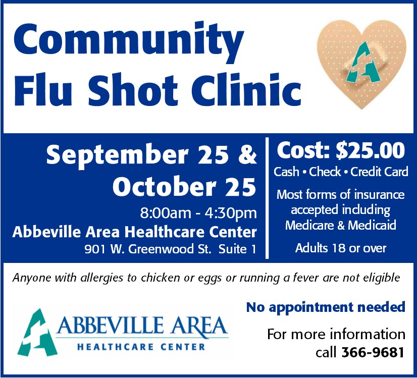 Community Flu Shot Clinic Abbeville Area Healthcare Center